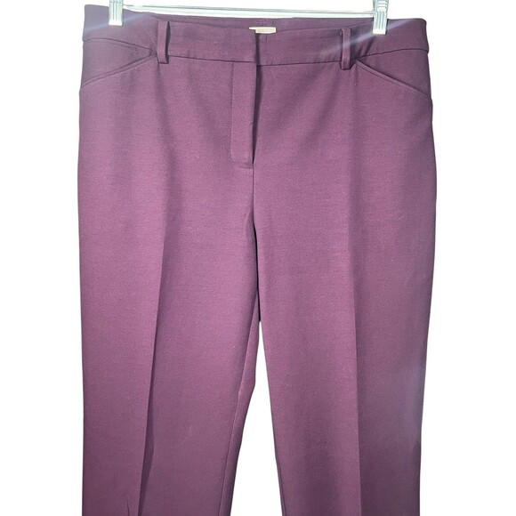 Chico’s So Slimming Pants 2P Plum Purple Straight Ankle Career Trousers Work - Picture 3 of 9